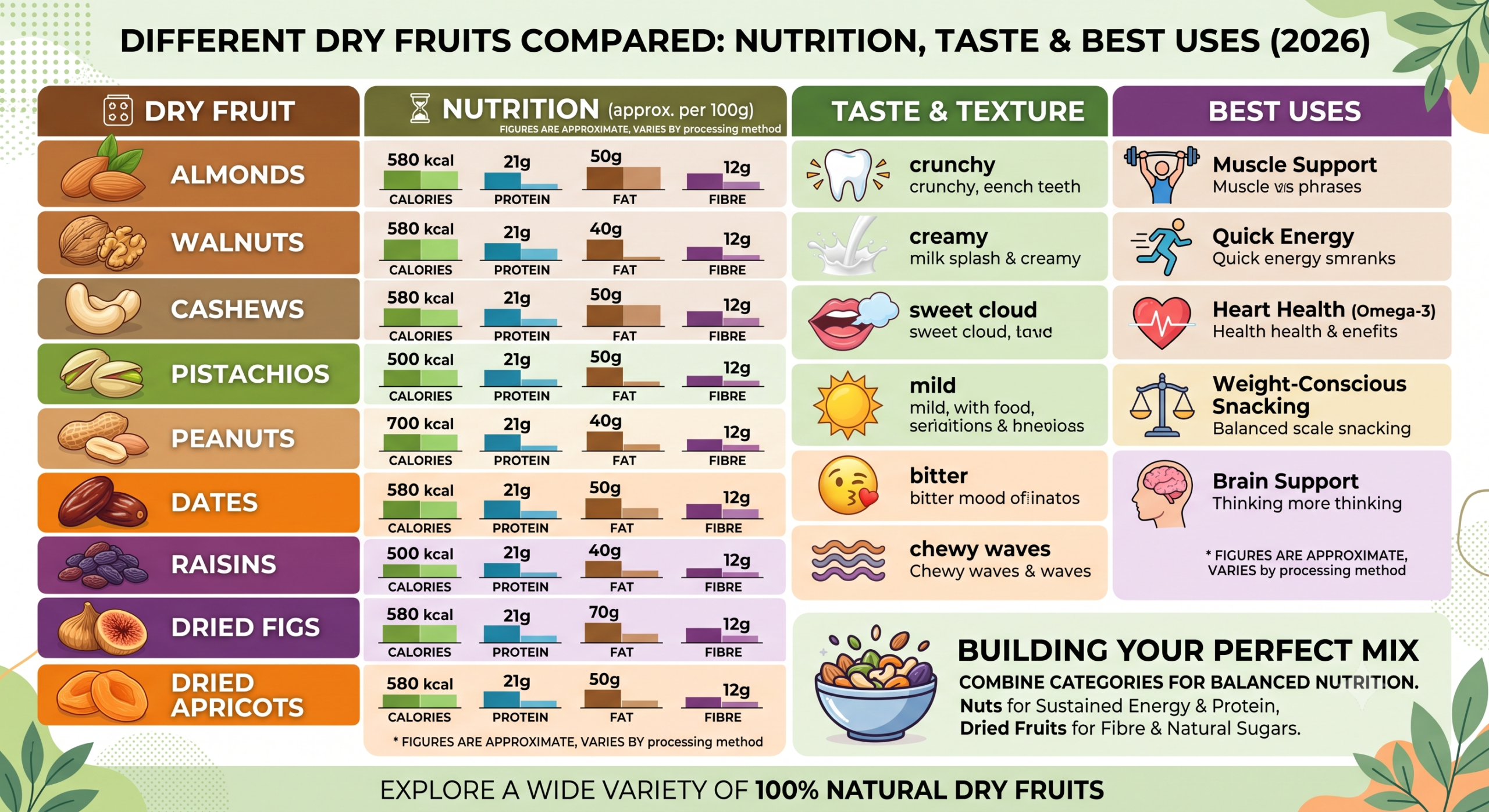 Different Dry Fruits Compared: Nutrition Guide | NuttDry