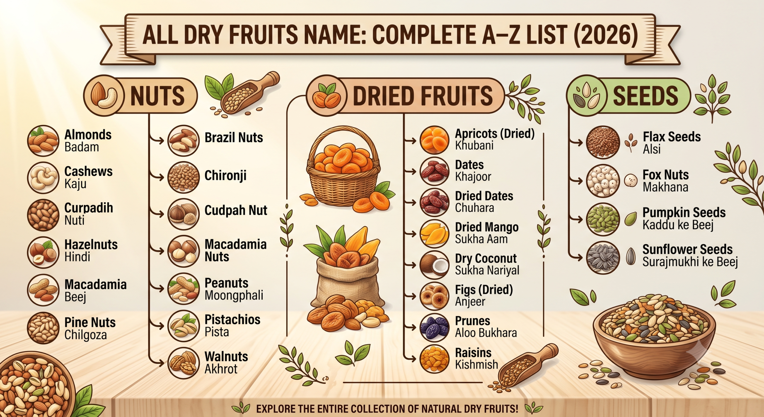 All Dry Fruits Name List (A–Z) | NuttDry