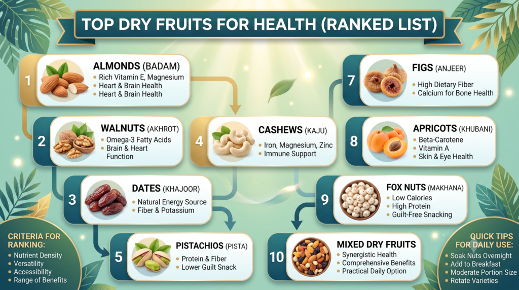 Top Dry Fruits for Health: Ranked List (2026) | NuttDry
