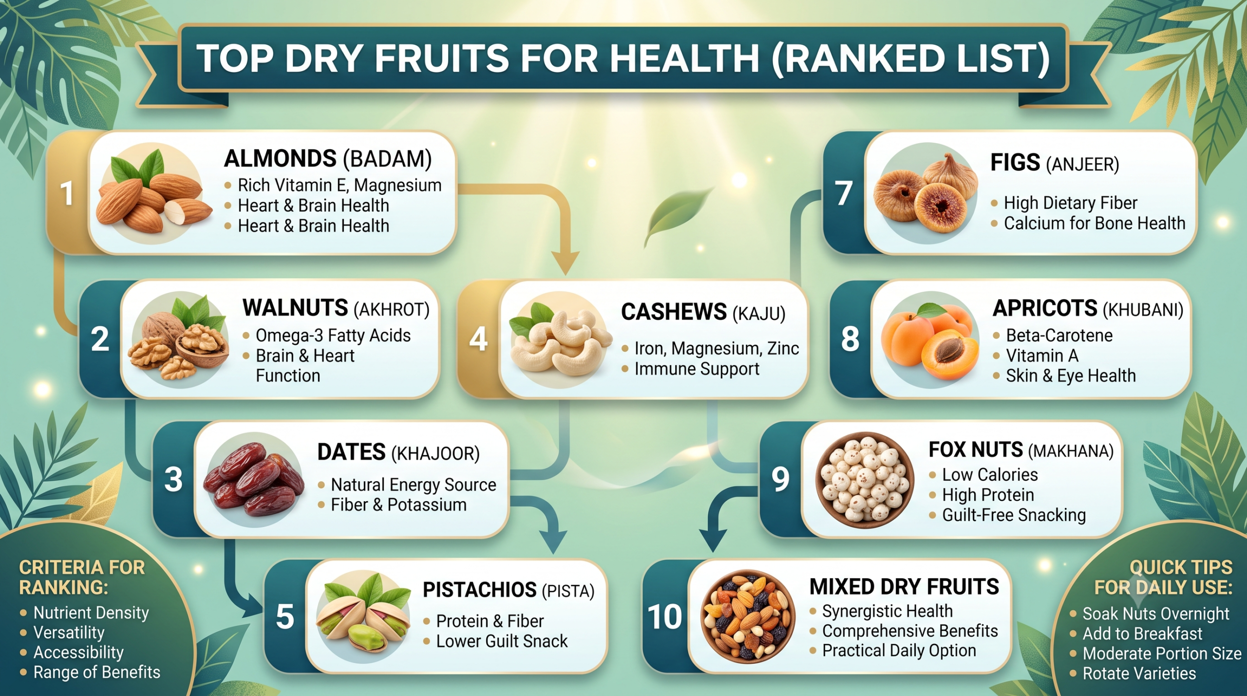 Top Dry Fruits for Health: Ranked List (2026) | NuttDry