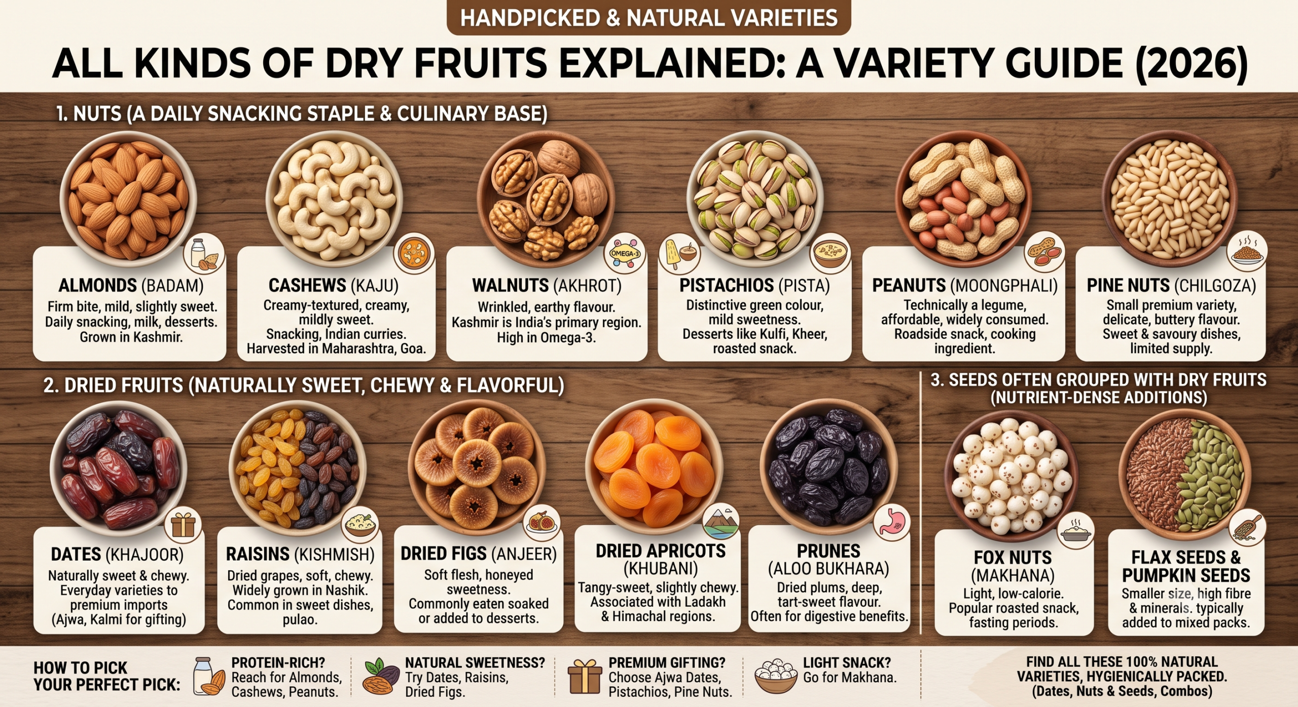 All Kinds of Dry Fruits Explained: A Variety Guide | NuttDry